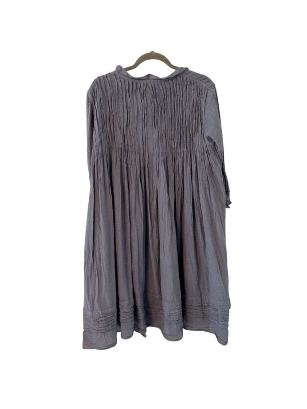 JP And Mattie Gray Cotton Crinkle Dress Sz M 3/4 Sleeve Lightweight Boho Dress. - Picture 9 of 12